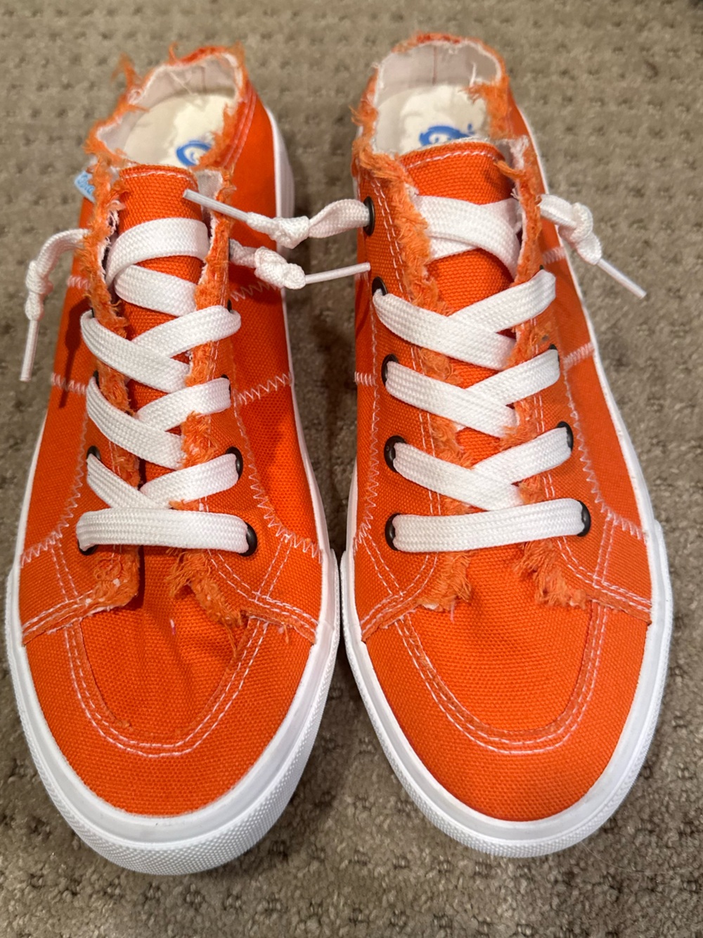 Obey Orange Canvas Low-Top Sneakers with White Laces Size 8